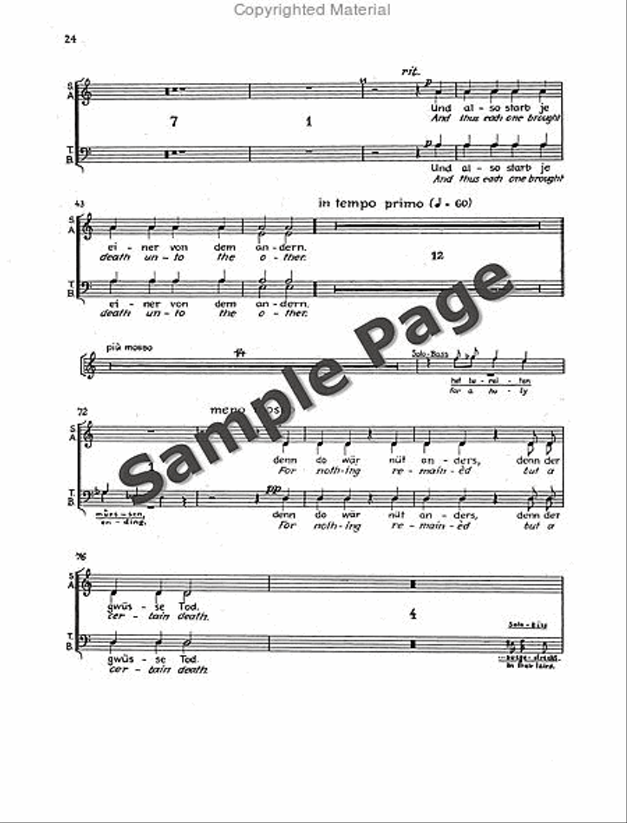 Der Tod Zu Basel Vocal Score 4-Part scores gallery preview page 27