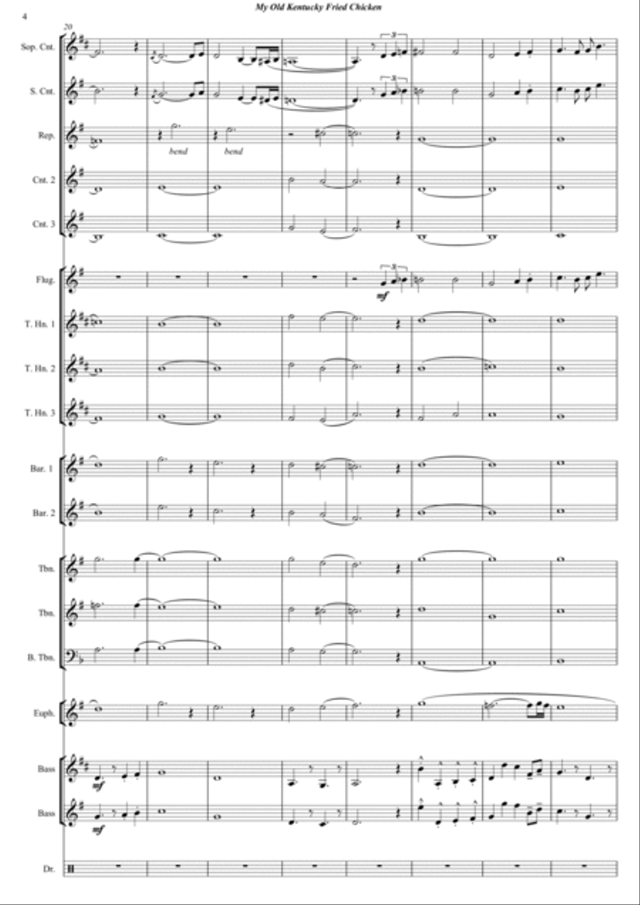 My Old Kentucky Fried Chicken Brass Band scores gallery preview page 6