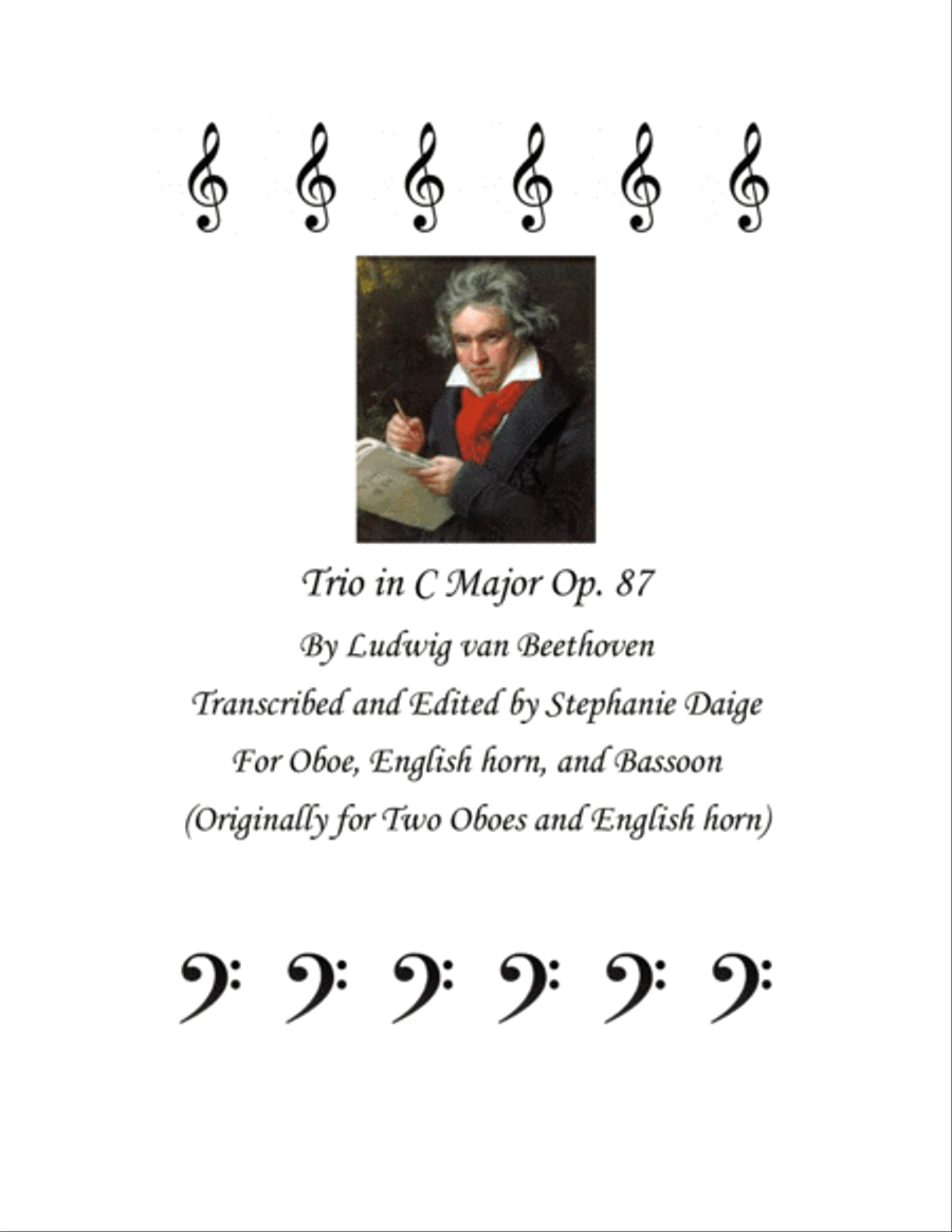 Beethoven Trio Op. 87 for Oboe, English Horn, and Bassoon (all four movements) Woodwind Trio scores gallery preview page 1
