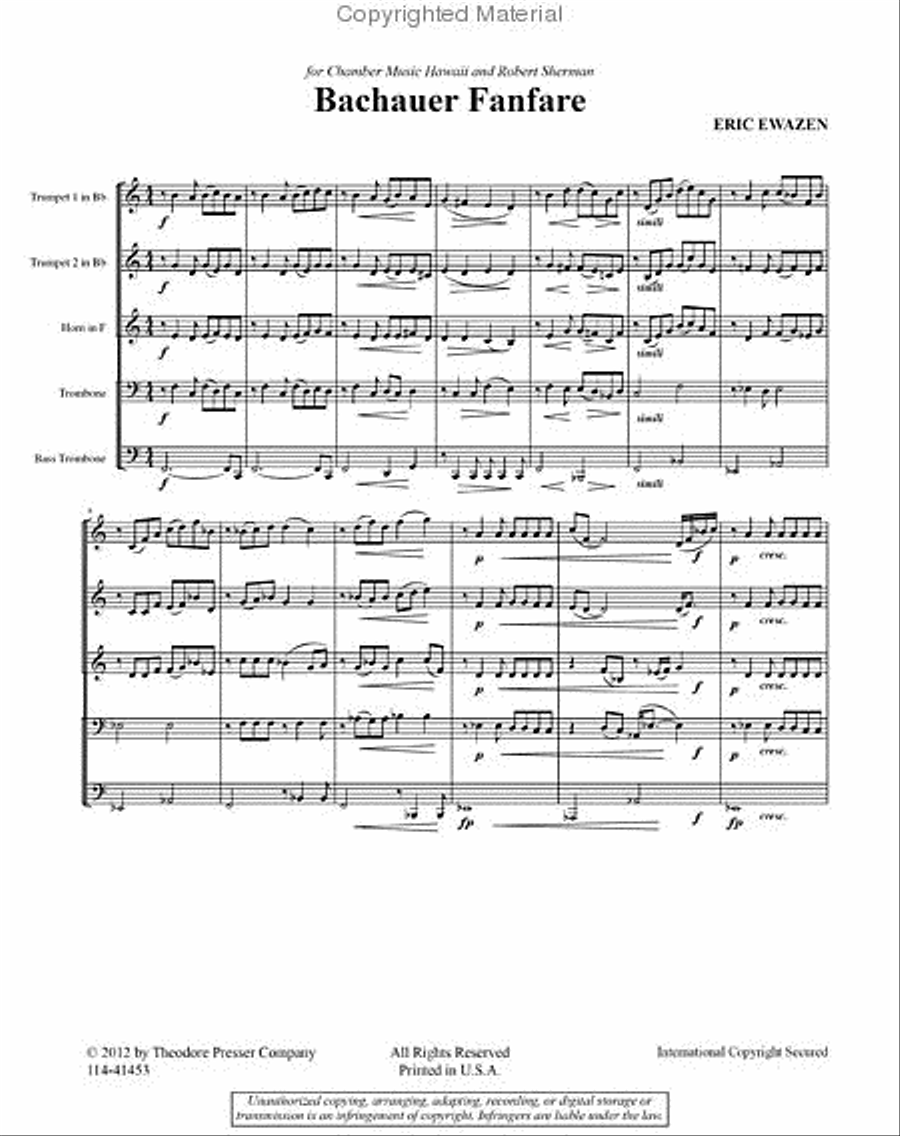 Bachauer Fanfare Bachauer Fanfare Chamber Music scores gallery preview page 2