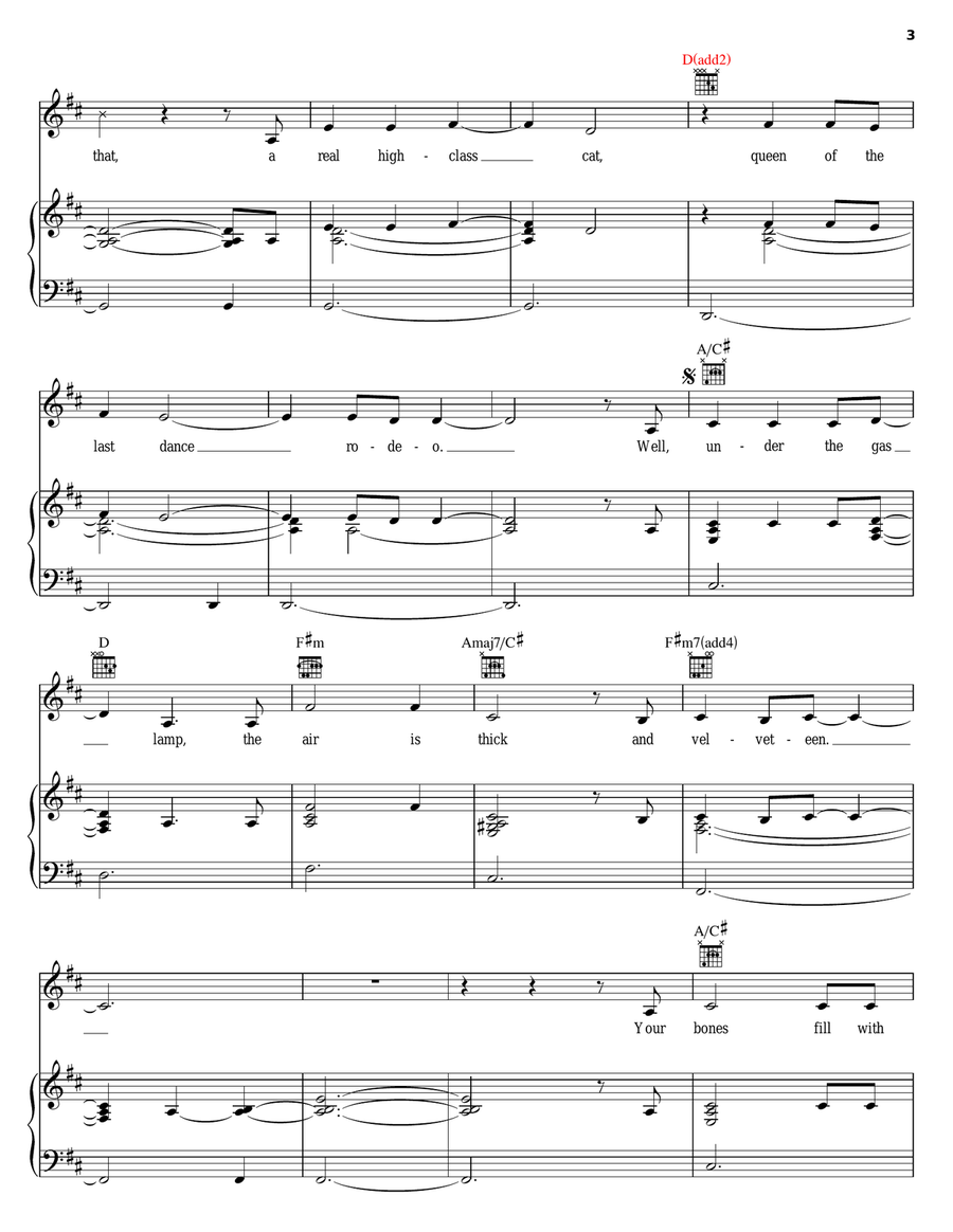 Last Dance Rodeo Last Dance Rodeo Piano, Vocal, Guitar scores gallery preview page 3