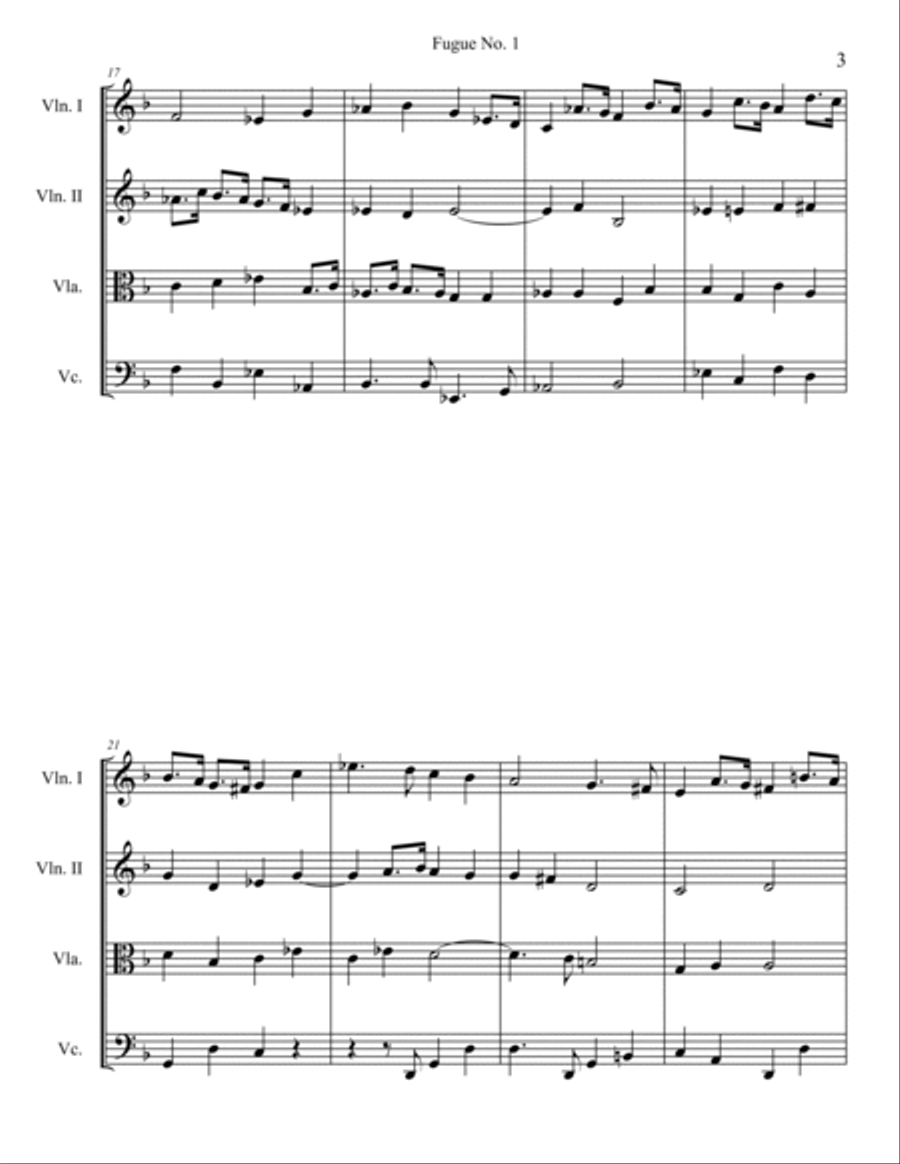 Fugue No. 1 Fugue No. 1 String Quartet scores gallery preview page 3