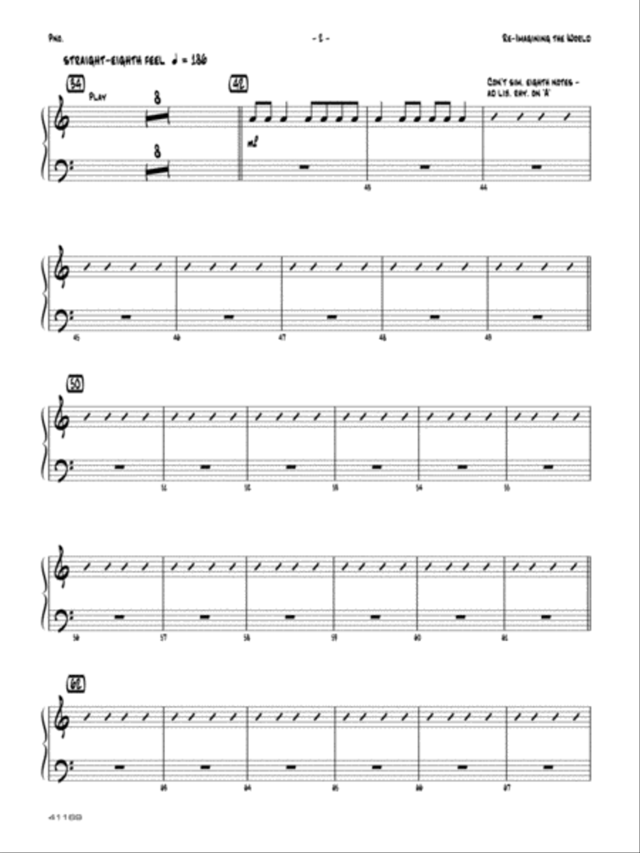 Re-Imagining the World: Piano Accompaniment Jazz Ensemble scores gallery preview page 2