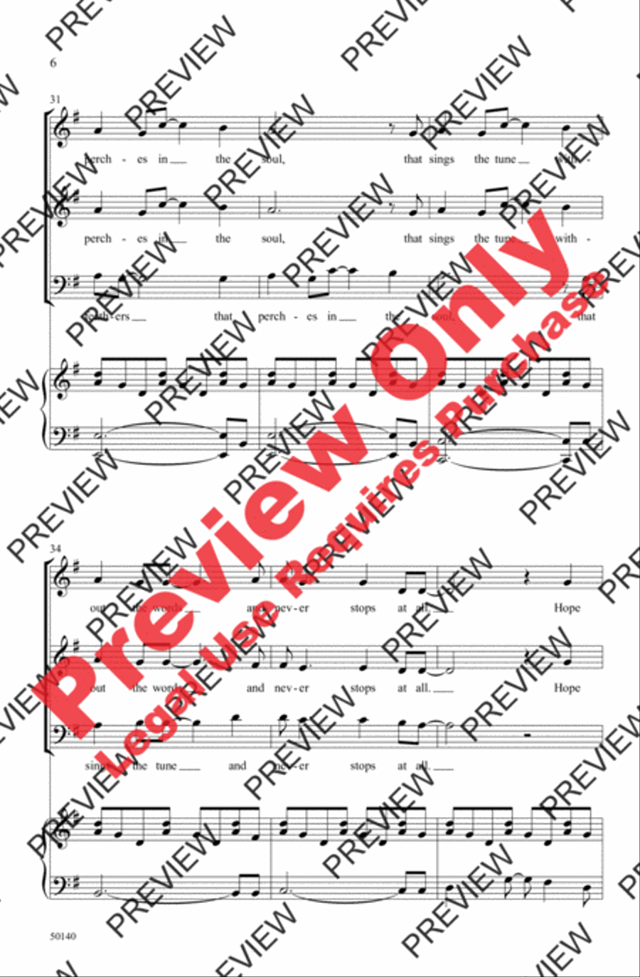 Hope Is the Thing with Feathers 3-Part scores gallery preview page 6