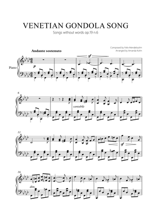 Venetian Gondola song op.19 n.6 - Fm