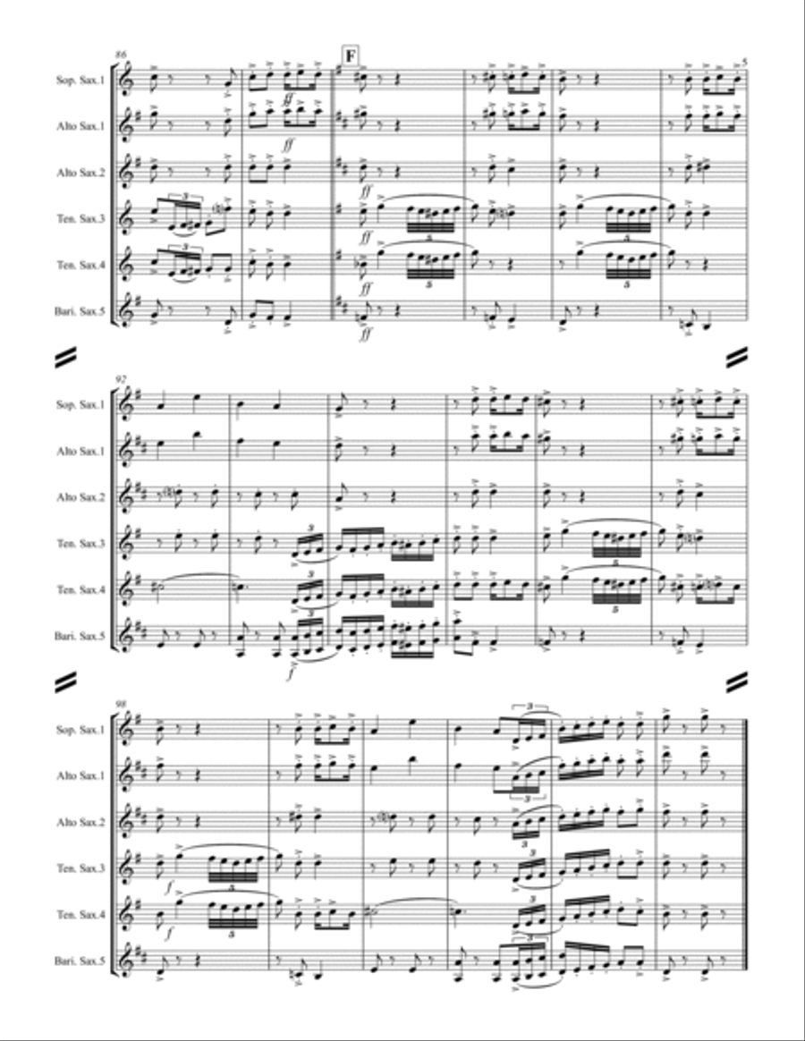 Lassus Trombone (for Saxophone Quintet SATTB or AATTB) Woodwind Quintet scores gallery preview page 6