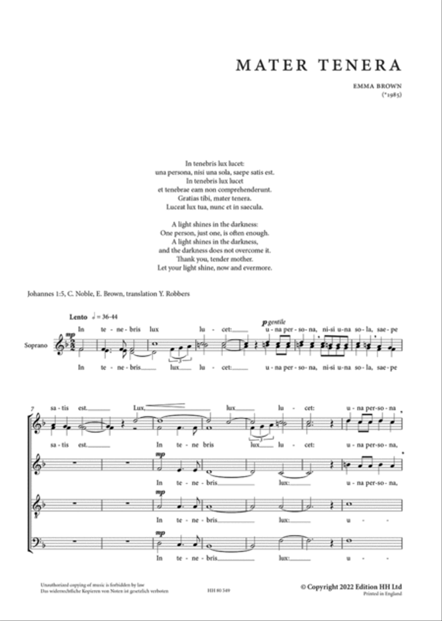 Mater tenera Mater tenera SSATBB scores gallery preview page 2
