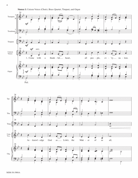 Come with a Thankful Heart (Downloadable Full Score)