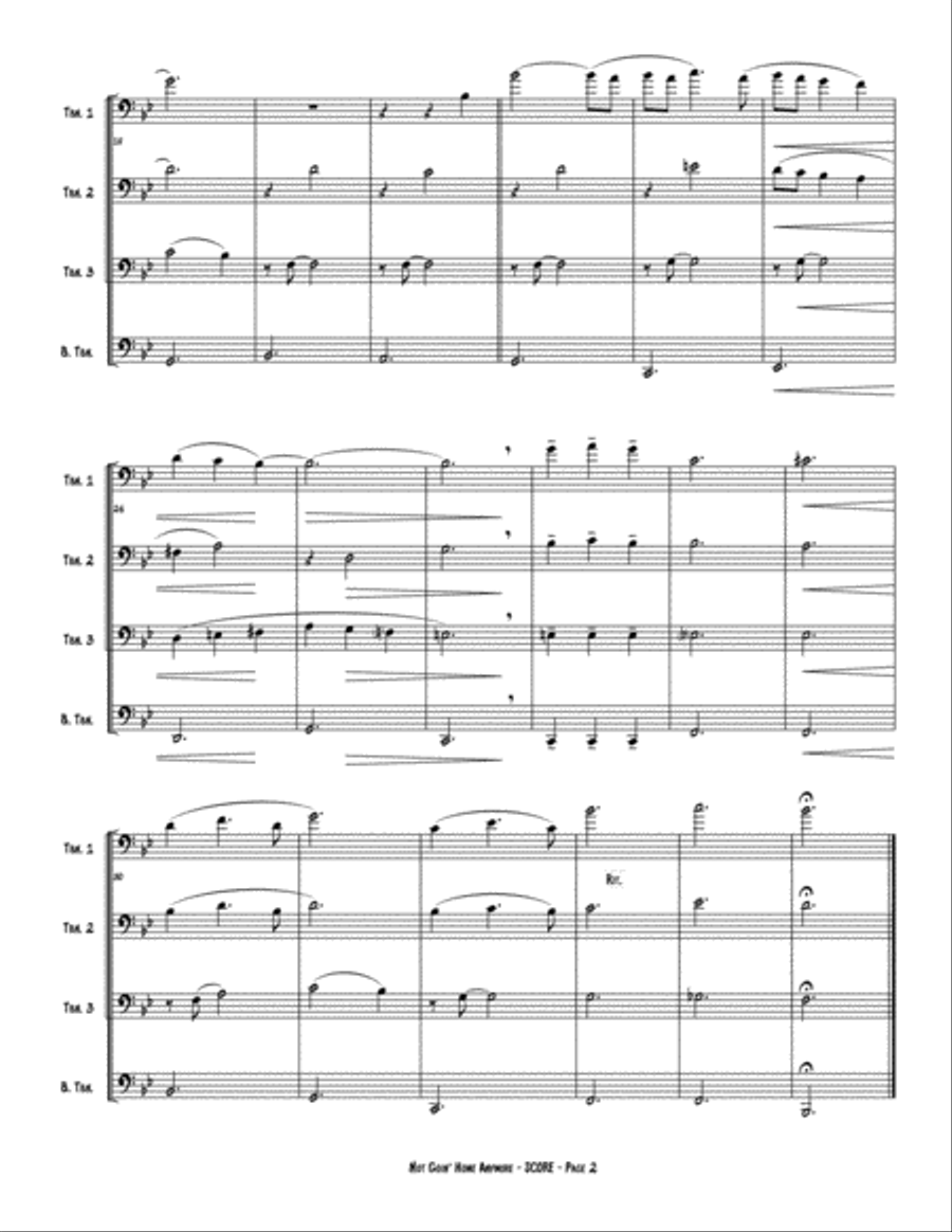 Not Goin' Home Anymore Brass Quartet scores gallery preview page 4