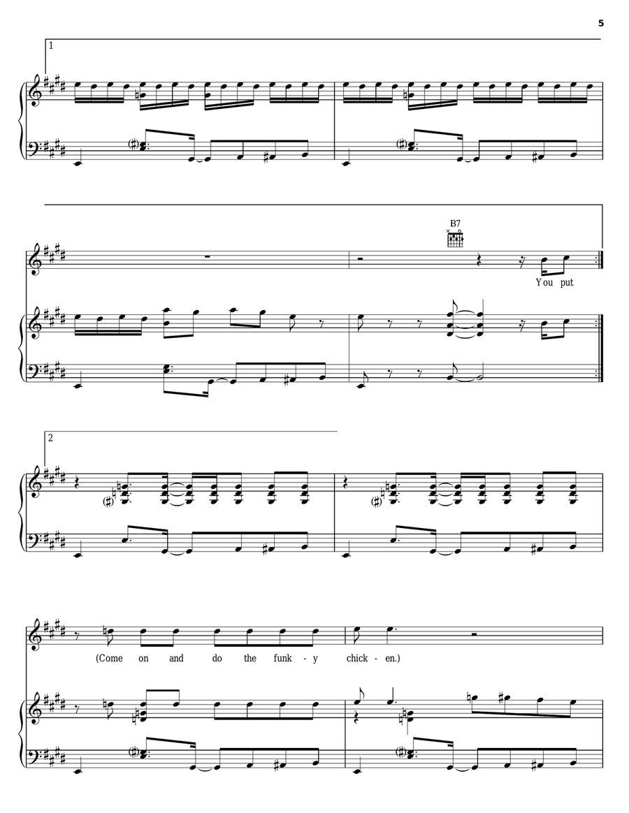 Do The Funky Chicken Do The Funky Chicken Piano, Vocal, Guitar scores gallery preview page 5
