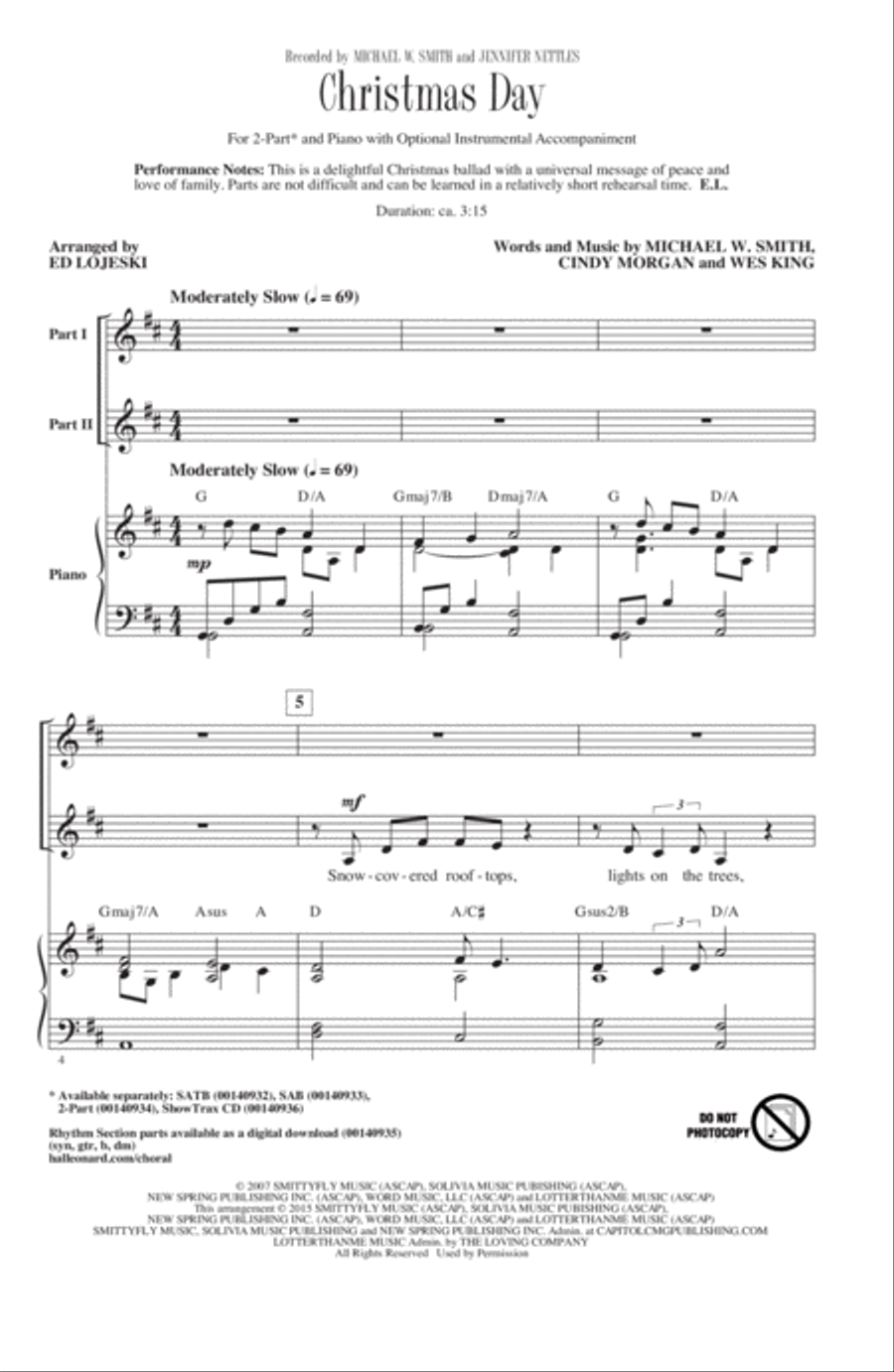Christmas Day 2-Part scores gallery preview page 1