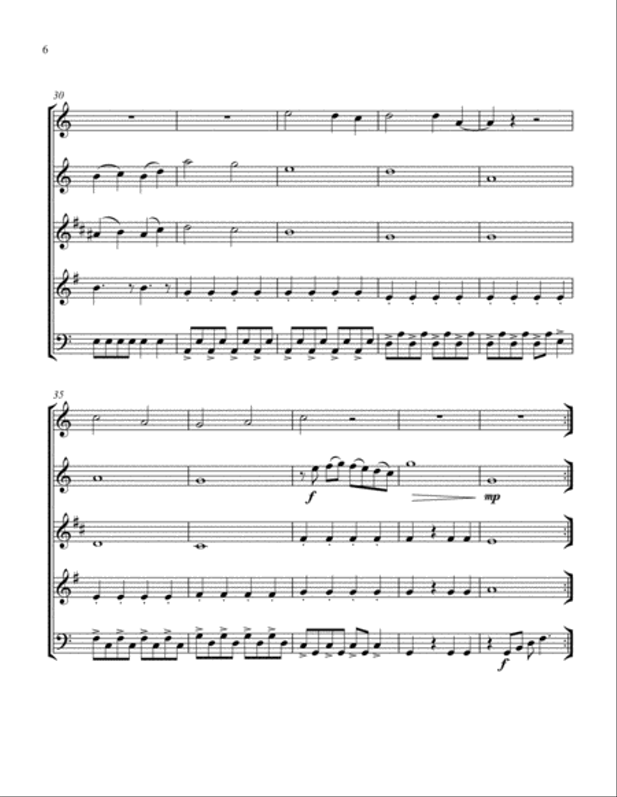 When I'm Sixty-Four Woodwind Quintet scores gallery preview page 6