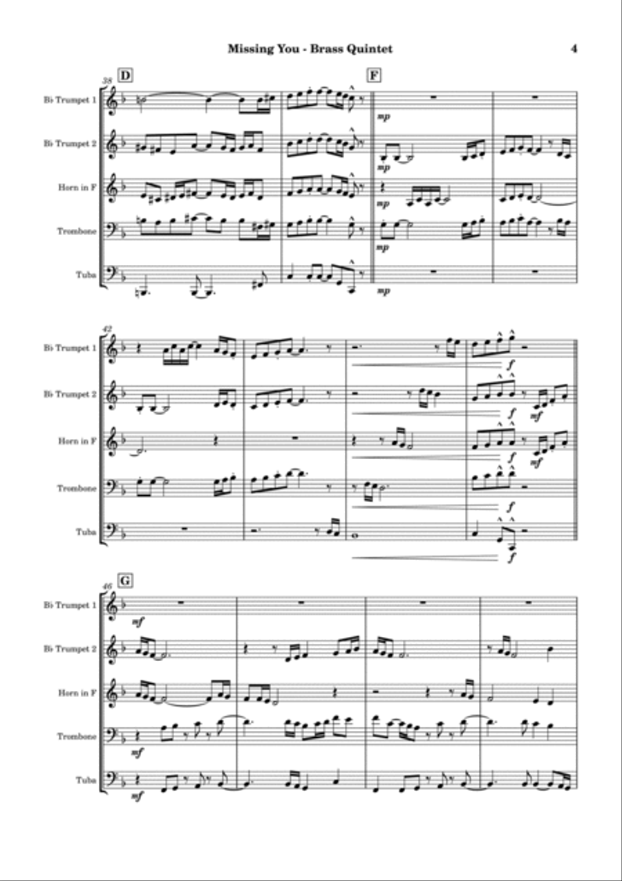 Missing You Brass Ensemble scores gallery preview page 6
