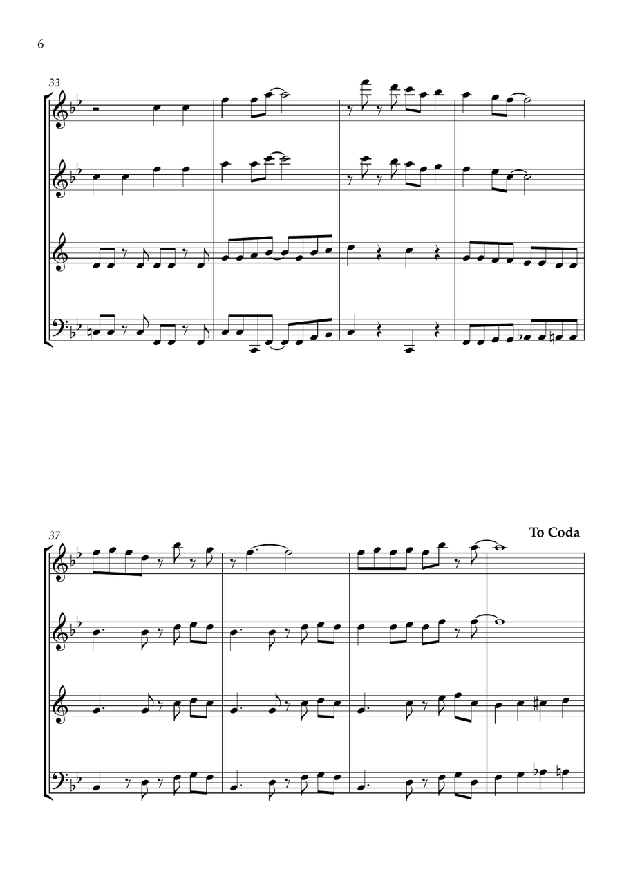 Rudolph The Red-nosed Reindeer Woodwind Quartet scores gallery preview page 6