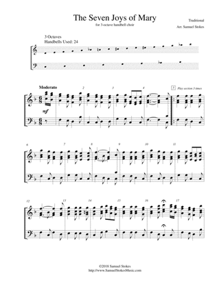 The Seven Joys of Mary - for 3-octave handbell choir
