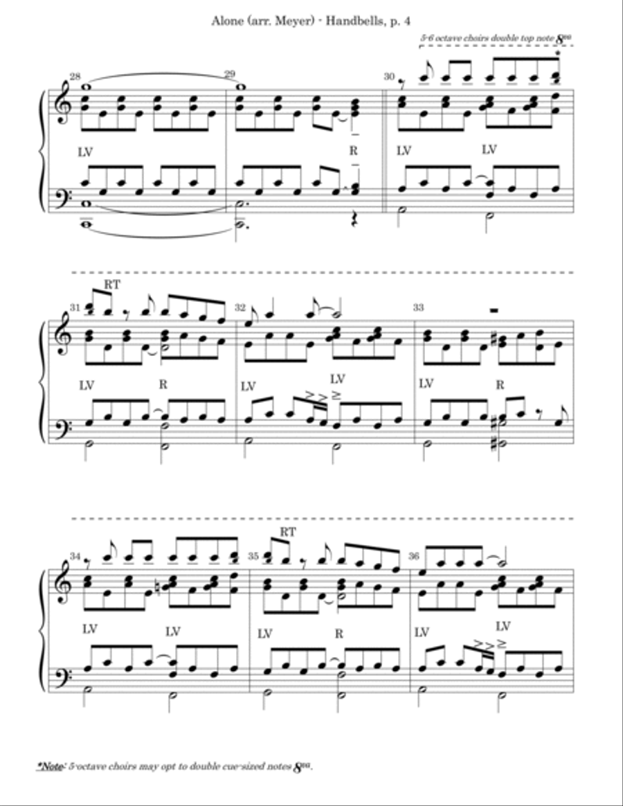 Alone Handbell Choir scores gallery preview page 4