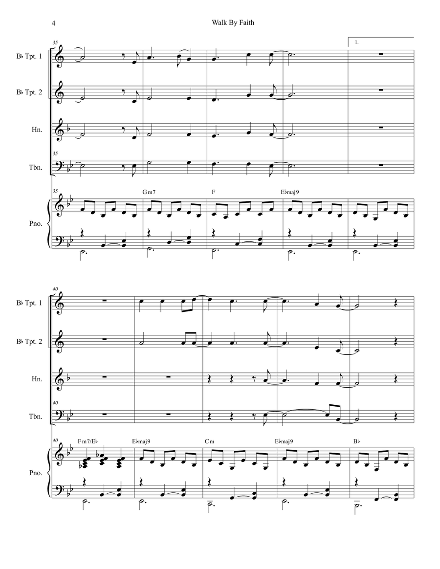 Walk By Faith Brass Ensemble scores gallery preview page 4
