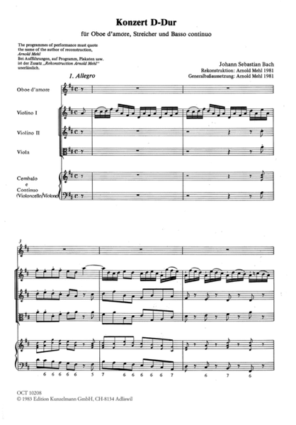 Concerto for oboe d'amore in D major