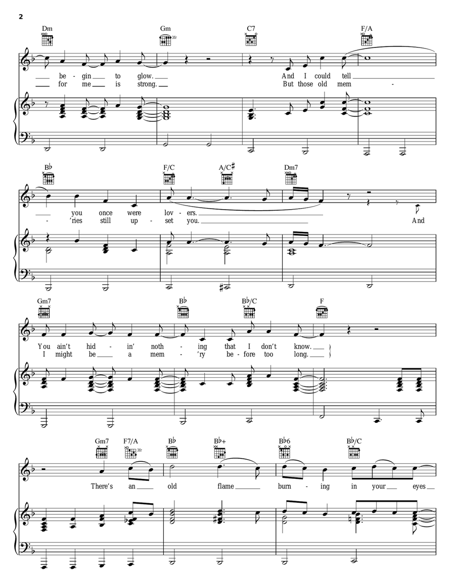 Old Flame Piano, Vocal, Guitar scores gallery preview page 2