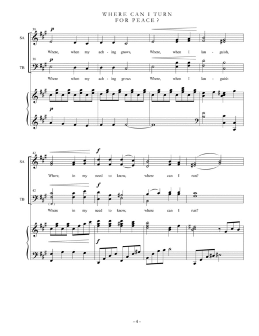 Where Can I Turn for Peace 4-Part scores gallery preview page 4