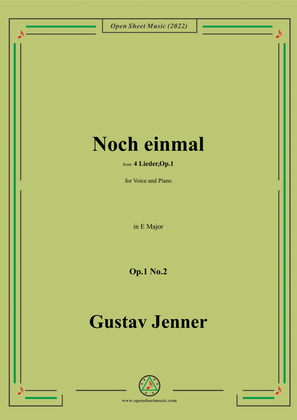 Book cover for Jenner-Noch einmal,in E Major,Op.1 No.2,from '4 Lieder,Op.1'