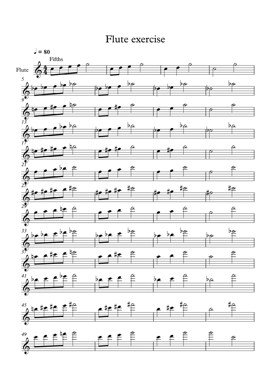 Flute Wide Leap Control Exercise Flute Solo scores gallery preview page 1
