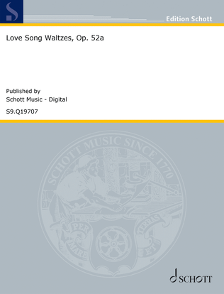 Book cover for Love Song Waltzes, Op. 52a