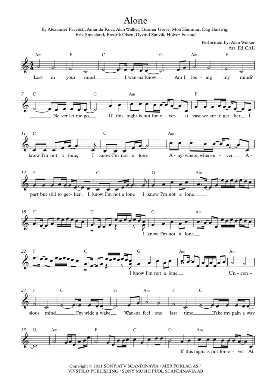 Alone Voice scores gallery preview page 1