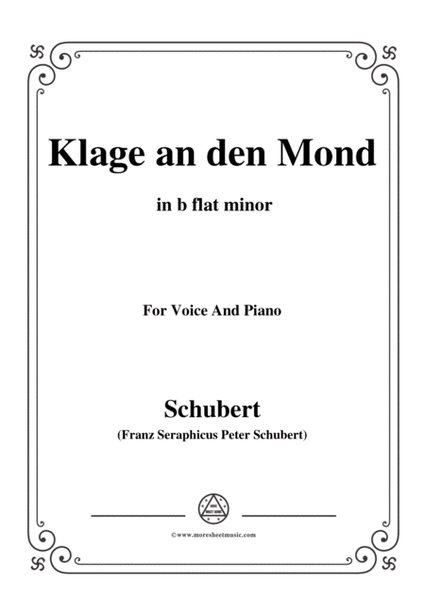 Schubert-Klage an den Mond,in b flat minor,for Voice and Piano image number null