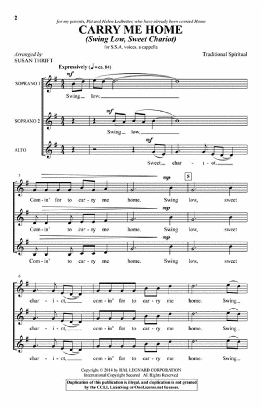 Carry Me Home Carry Me Home SSA scores gallery preview page 2