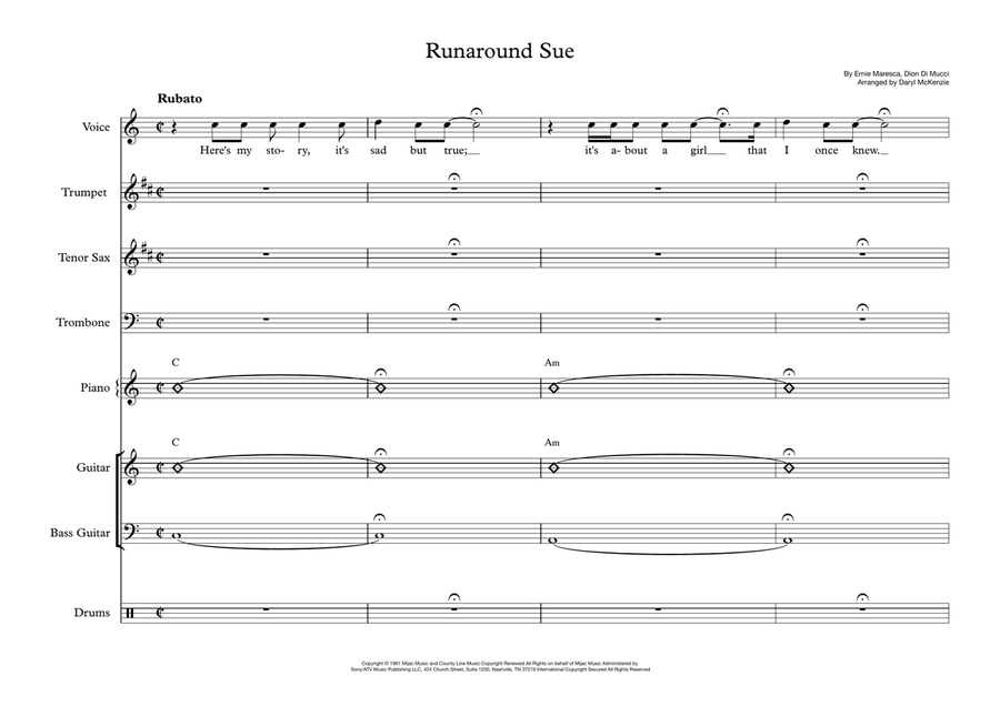 Runaround Sue Large Ensemble scores gallery preview page 1