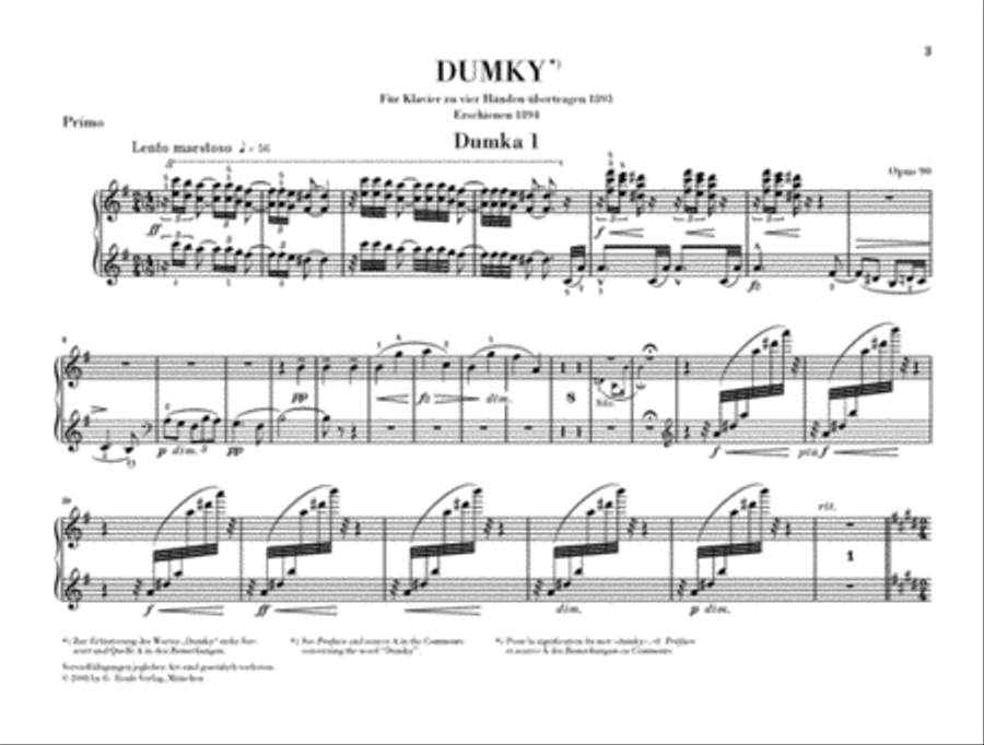 Dumky Piano Trio, Op. 90 Violin scores gallery preview page 2