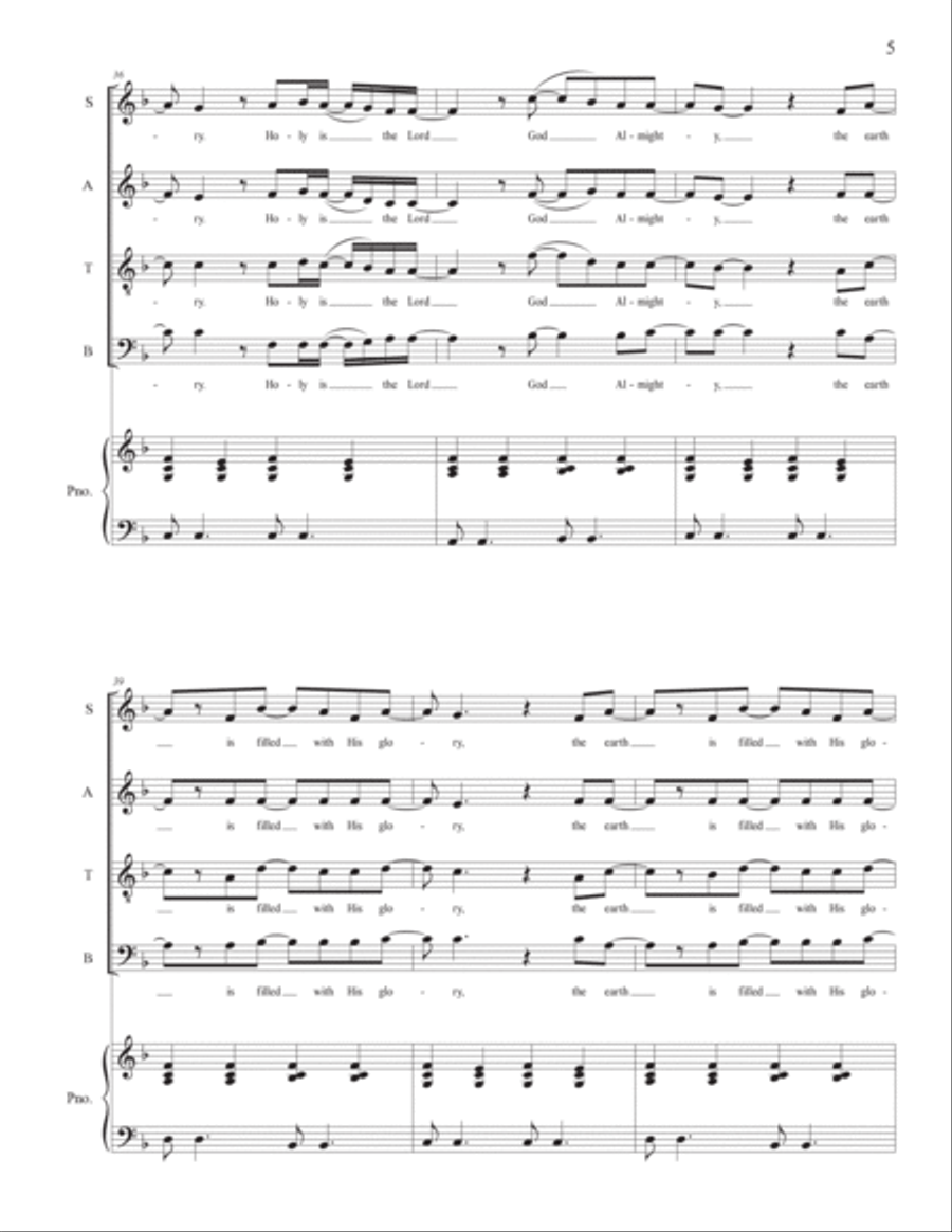 Holy Is The Lord 4-Part scores gallery preview page 5