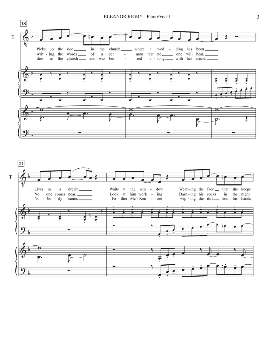 Eleanor Rigby TTBB scores gallery preview page 3
