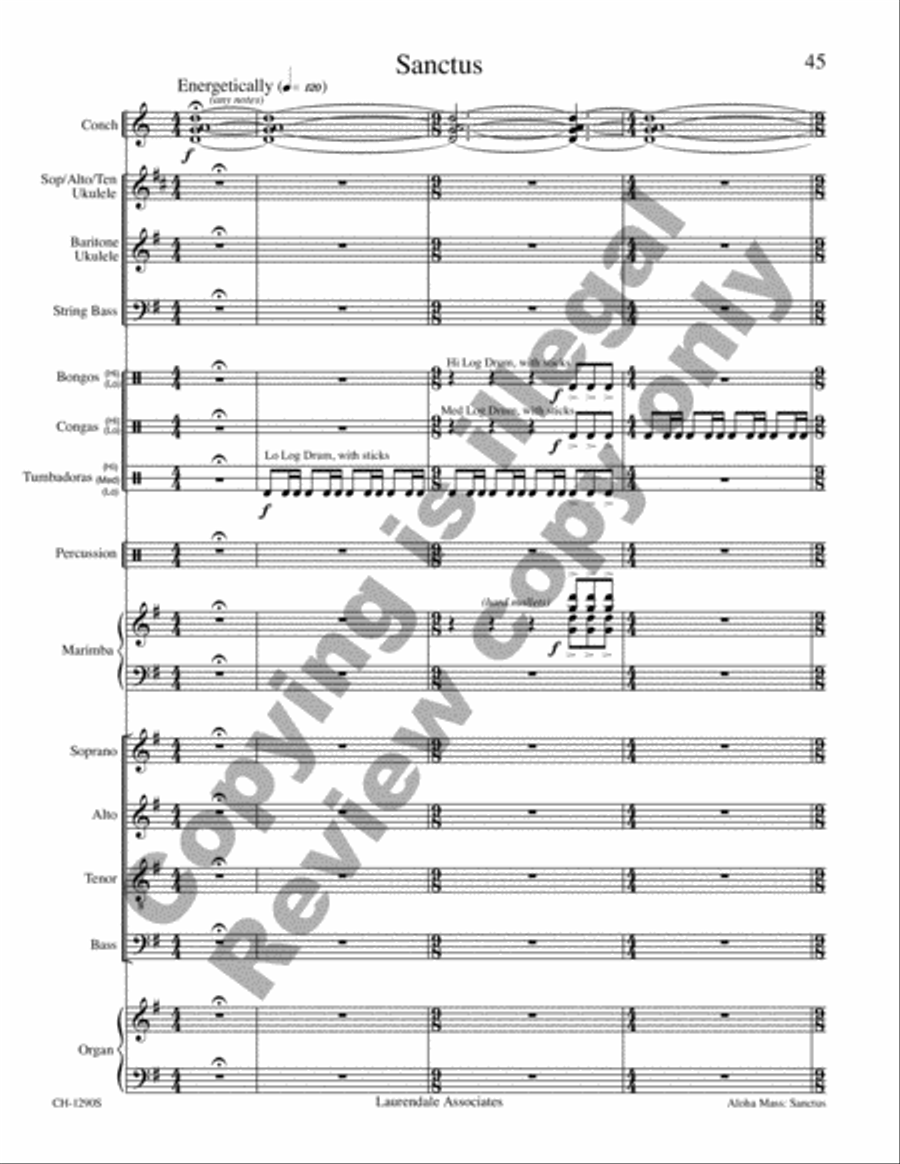 Aloha Mass (Full Score) Choir scores gallery preview page 9