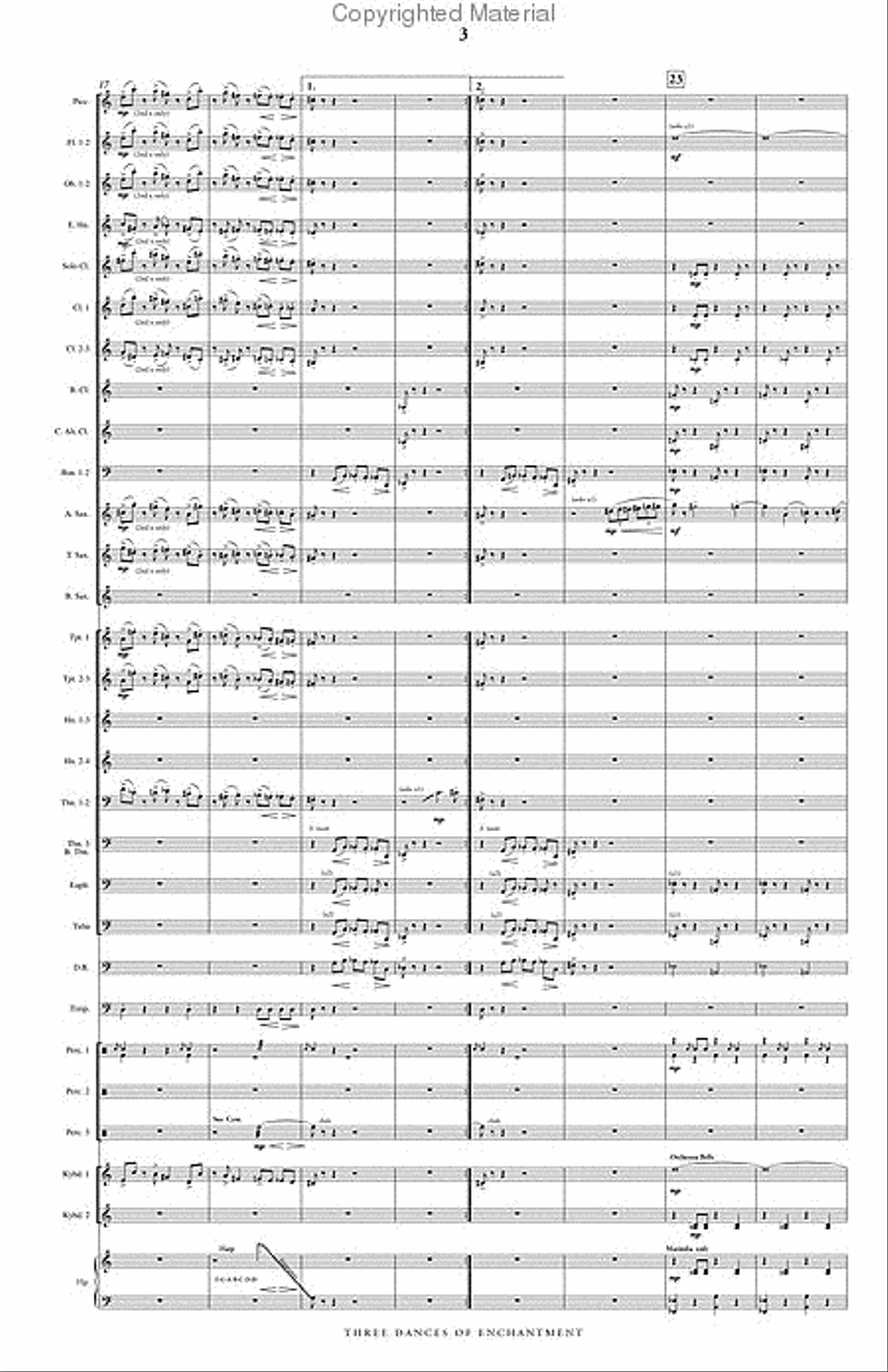 Three Dances of Enchantment Concert Band scores gallery preview page 4