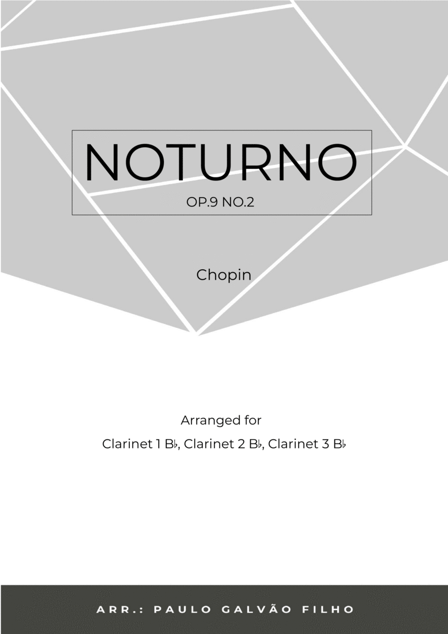 NOTURNO OP.9 NO.2 - CHOPIN - CLARINET TRIO Clarinet Trio scores gallery preview page 1