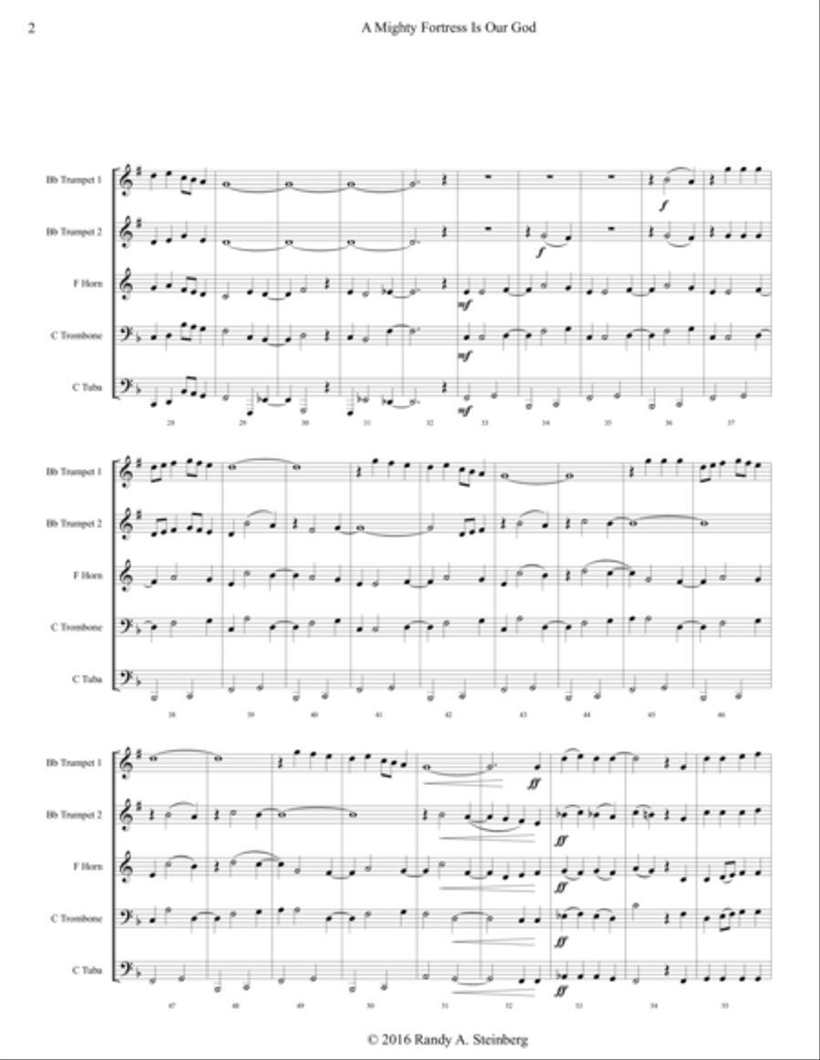 A Mighty Fortress Is Our God Brass Ensemble scores gallery preview page 5