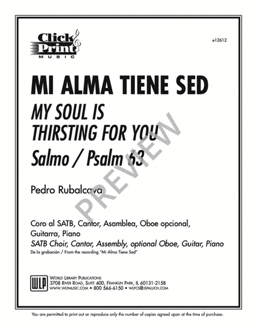 Mi Alma Tiene Sed / My Soul Is Thirsting for You