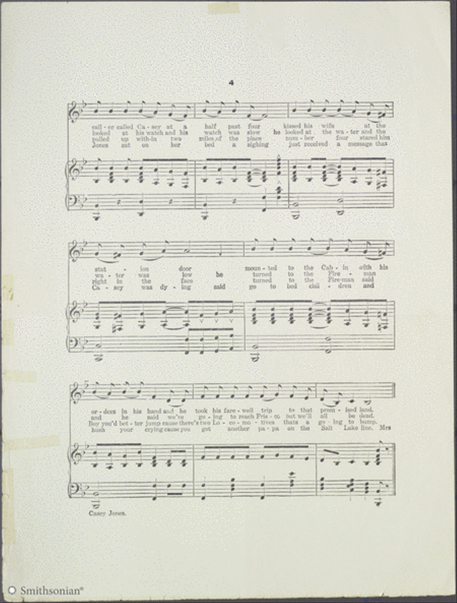 Casy Jones (The Brave Engineer) Piano, Vocal scores gallery preview page 4