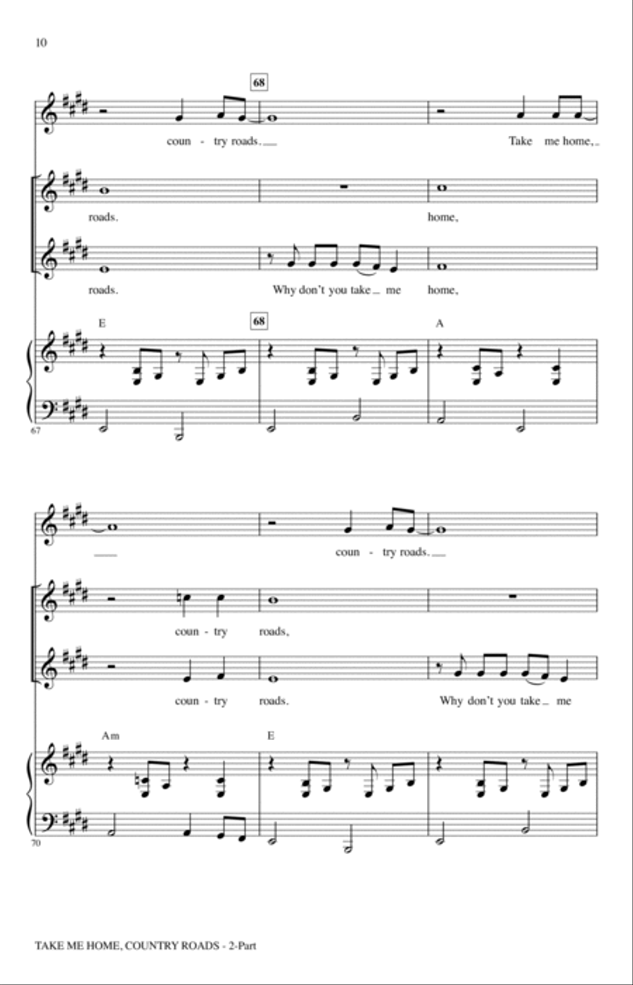 Take Me Home, Country Roads (arr. Roger Emerson) 2-Part scores gallery preview page 8