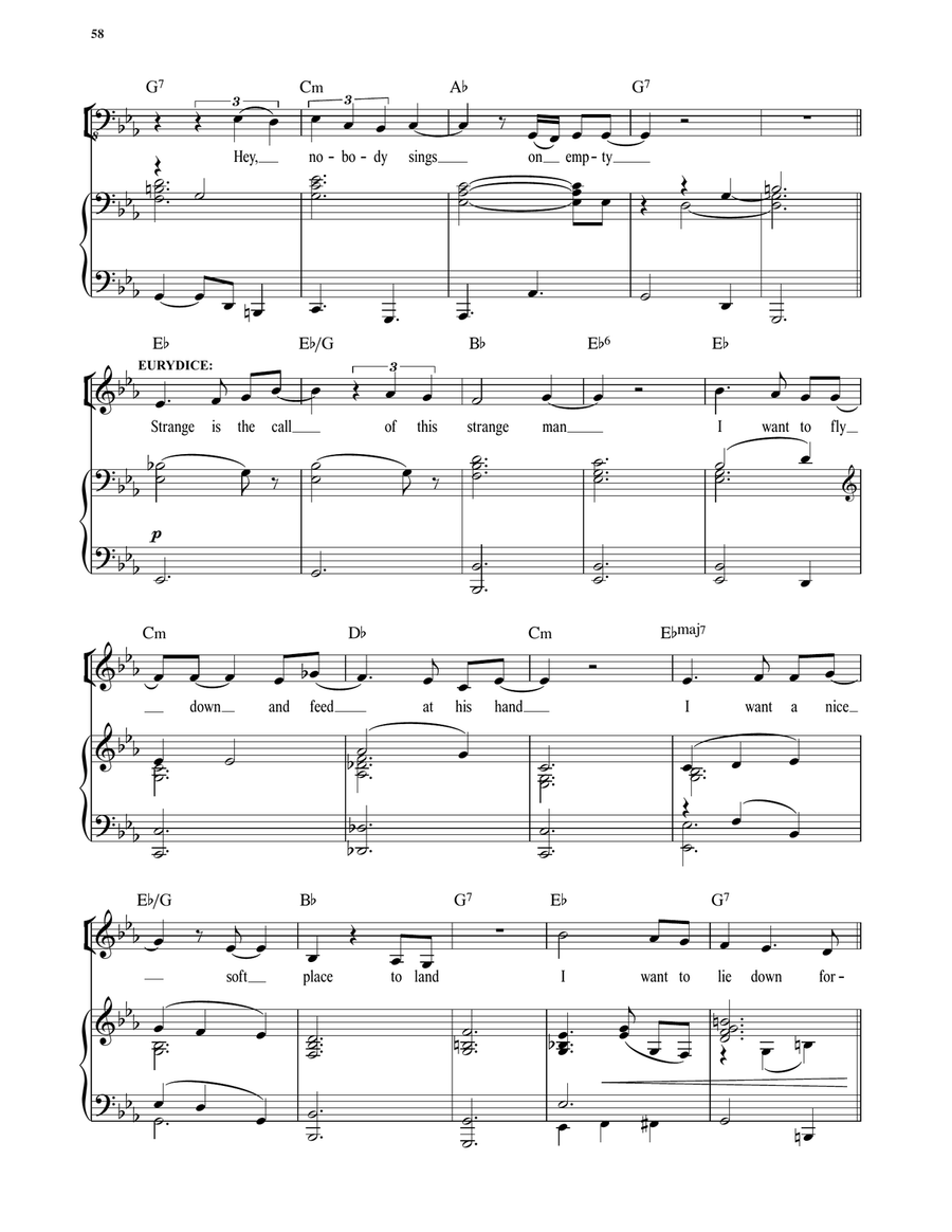 Hey, Little Songbird (from Hadestown) Voice scores gallery preview page 4