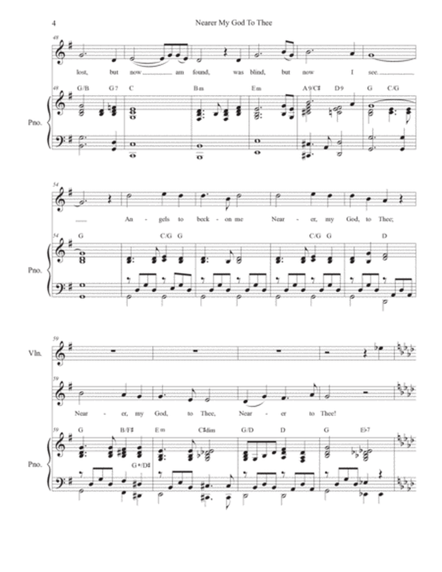 Nearer My God To Thee (with "Amazing Grace") (Unison choir) image number null