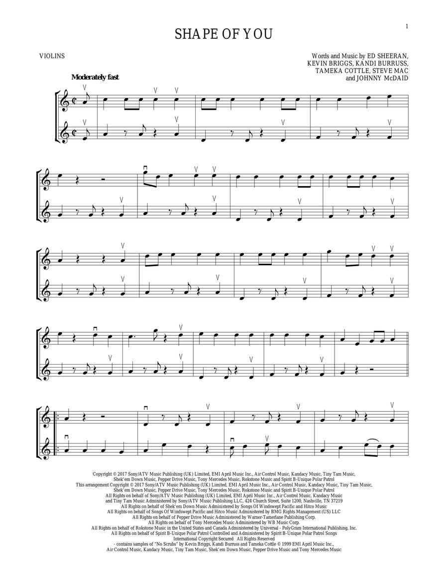 Shape Of You String Duet scores gallery preview page 1