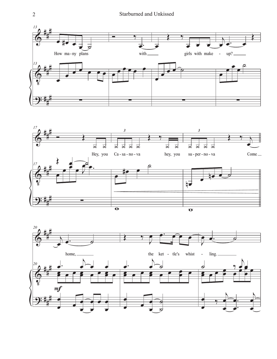 Starburned And Unkissed Starburned And Unkissed Voice scores gallery preview page 2
