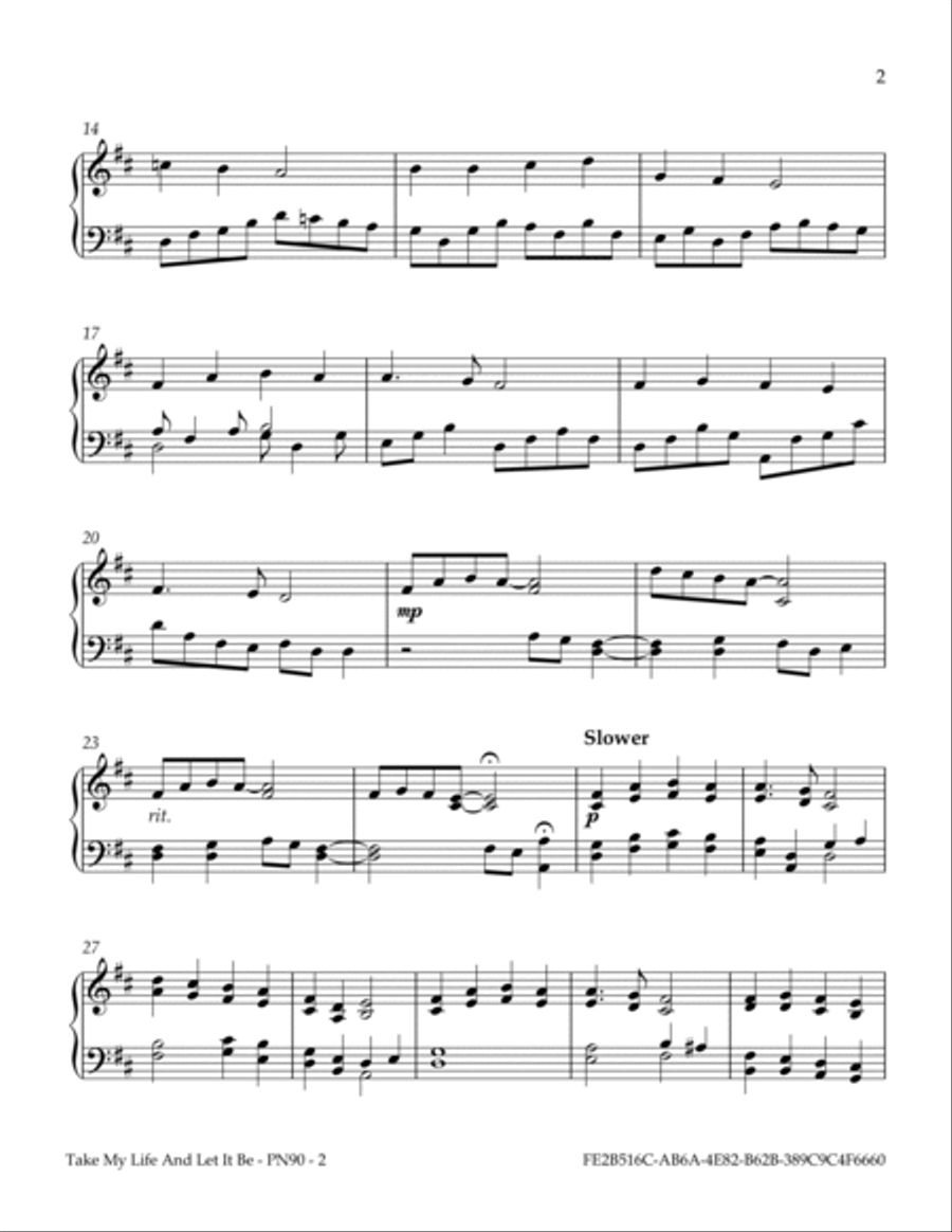 Take My Life And Let It Be Piano Solo scores gallery preview page 3