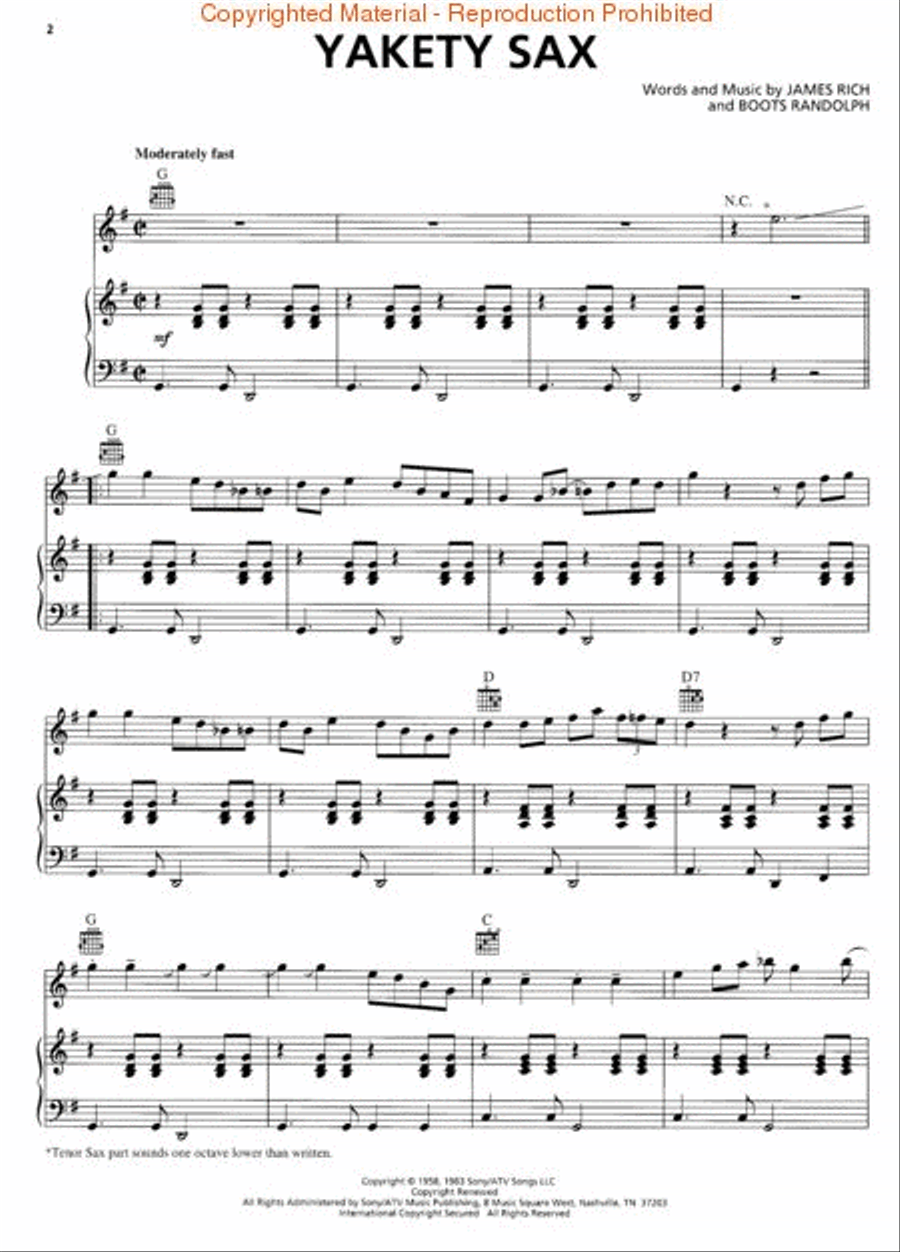 Yakety Sax Yakety Sax Saxophone scores gallery preview page 2
