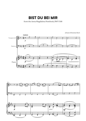 Johann Sebastian Bach - Bist du bei Mir BWV 508 (for Trumpet in Bb, Bassoon and Piano)