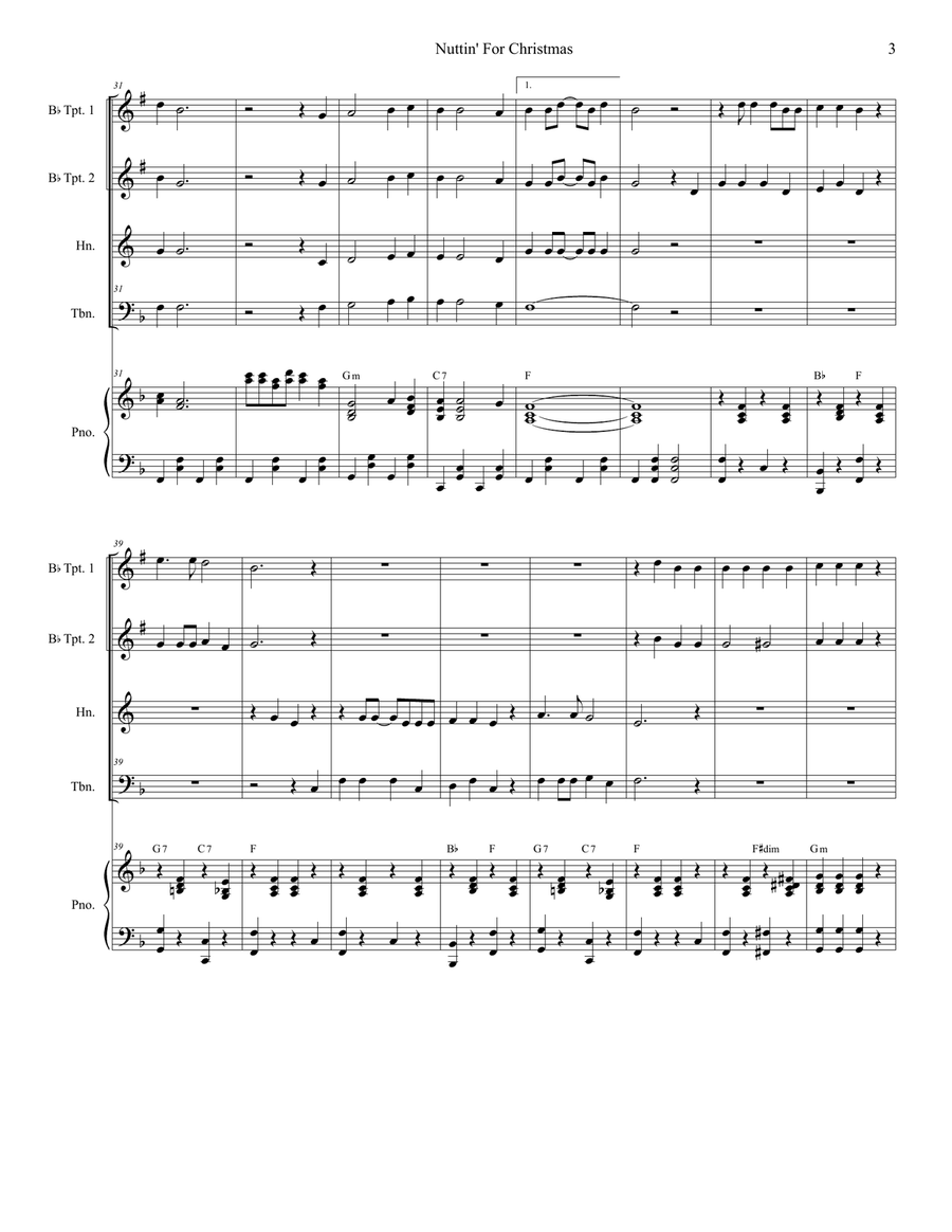 Nuttin' For Christmas Brass Ensemble scores gallery preview page 3