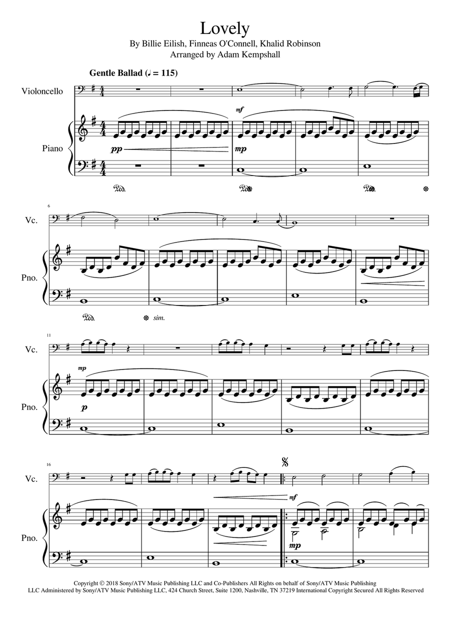 Lovely Piano scores gallery preview page 1